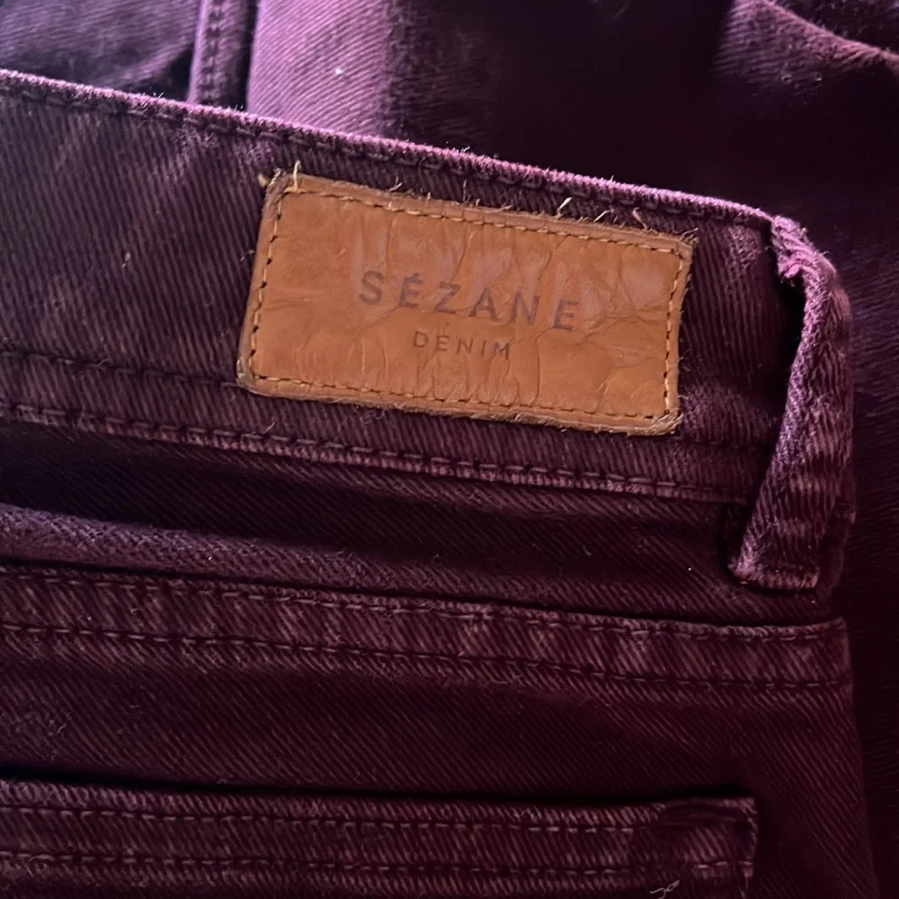 Sézane - excellent condition ankle length burgundy jeans size 27 but fit like 25 - Picture 3 of 15
